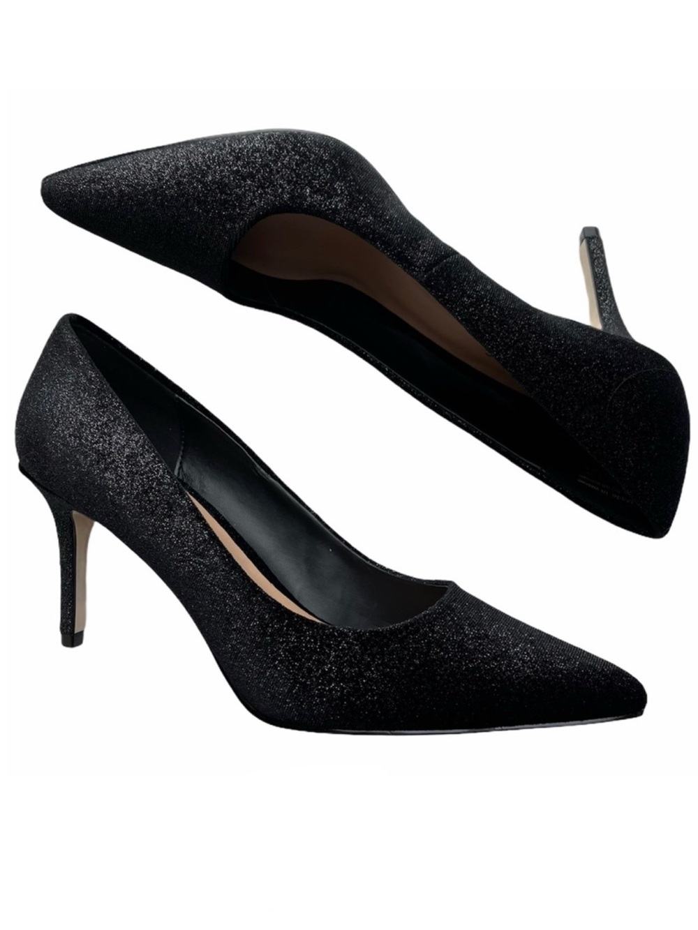 ALDO CALL IT SPRING Heels Pointed Toe Pump Black Sparkle NEW